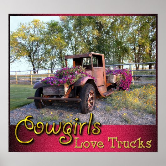 Cowgirl Love Trucks Poster (Voorkant)