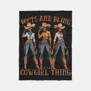 Cowgirl Lover Boots en Bling is een Cowgirl ding Fleece Deken