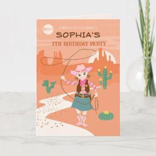 Cowgirl met een lasso en cactussen Kids Verjaardag