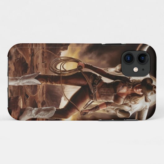  cowgirl met Koe schedel Case-Mate iPhone Case (Achterkant (horizontaal))