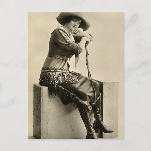 Cowgirl met randje briefkaart (Voorkant)