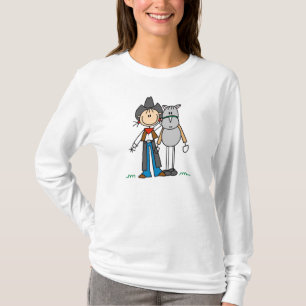 Cowgirl met T-shirts voor paarden en cadeautjes