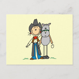 Cowgirl met T-shirts voor paarden en cadeautjes Briefkaart