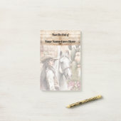 Cowgirl met waterverf cactus floral post-it® notes (Op bureau)
