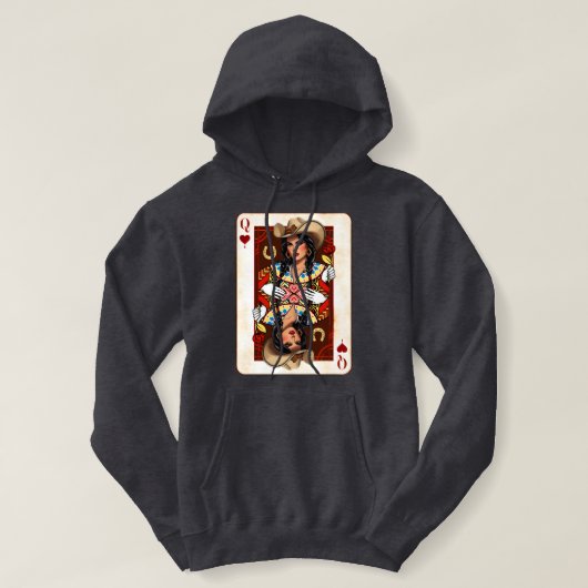 Cowgirl Midwest Queen of Hearts Kaart - Love Luck Hoodie (Design voorkant)