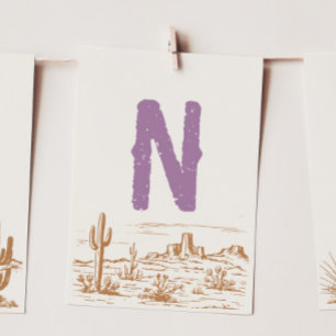 Cowgirl "N" High Chair Bunting Banner Kaart