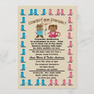 Cowgirl of Cowboy Gender Dispatch Party Kaart