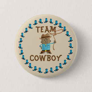 Cowgirl of Cowboy Gender onthulling Team Button