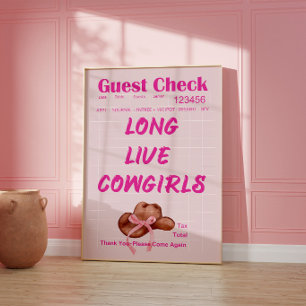 Cowgirl Ontvangstbon Esthetische Poster