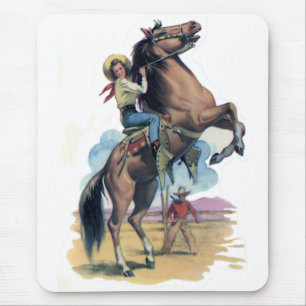 Cowgirl op paard muismat