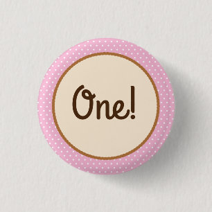 Cowgirl over Pony Cute 1st Birthday Party Theme Ronde Button 3,2 Cm