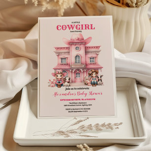 Cowgirl Paard Baby shower Kaart