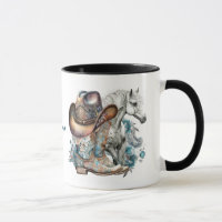 Cowgirl paard cowboylaarzen pet bloemig western
