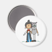 Cowgirl & paardenstrak magneet (Voorkant / Achterkant)