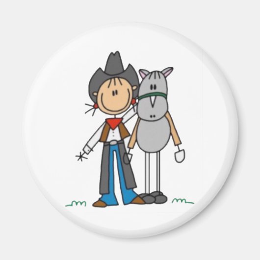 Cowgirl & paardenstrak magneet (Voorkant)