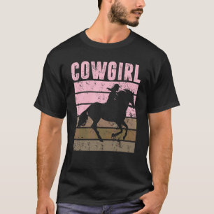 Cowgirl Paardrijdster Paard Ruitersport Bruin Cowg T-shirt