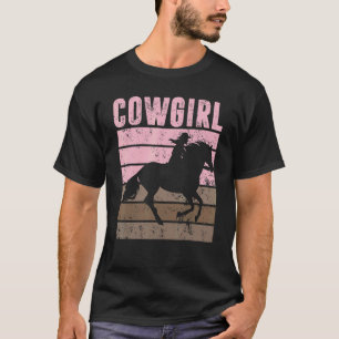 Cowgirl Paardrijdster Paard Ruitersport Bruine Cow T-shirt