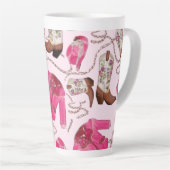 cowgirl pattern style latte mok (Rechterhoek)