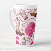 cowgirl pattern style latte mok (Linkerhoek)