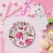 cowgirl pattern style papieren bordje (Feest)