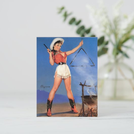 Cowgirl Pin-Up 1 Briefkaart (Staand voorkant)
