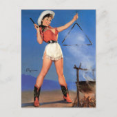 Cowgirl Pin-Up 1 Briefkaart (Voorkant)