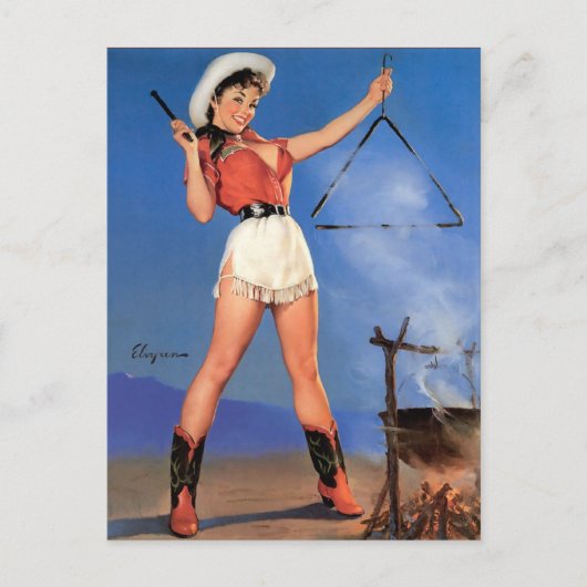 Cowgirl Pin-Up 1 Briefkaart (Voorkant)