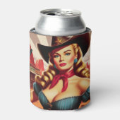  Cowgirl Pin-up Blikjeskoeler (Blikje Voorkant)