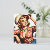  Cowgirl Pin Up Briefkaart (Staand voorkant)