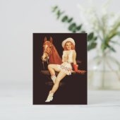 Cowgirl Pin-Up Briefkaart (Staand voorkant)