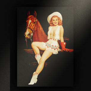 Cowgirl Pin-Up Briefkaart