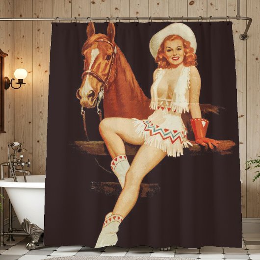 Cowgirl Pin-Up Douchegordijn