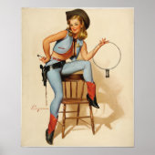 Cowgirl Pin-up Girl Poster (Voorkant)