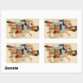 Cowgirl Pin-up Girl Rechthoekige Sticker (Vel)