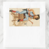 Cowgirl Pin-up Girl Rechthoekige Sticker (Tas)