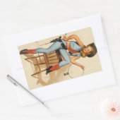 Cowgirl Pin-up Girl Rechthoekige Sticker (Envelop)