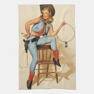 Cowgirl Pin-up Girl Theedoek