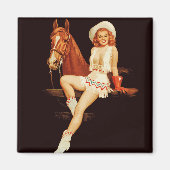 Cowgirl Pin-Up Magneet (Voorkant)