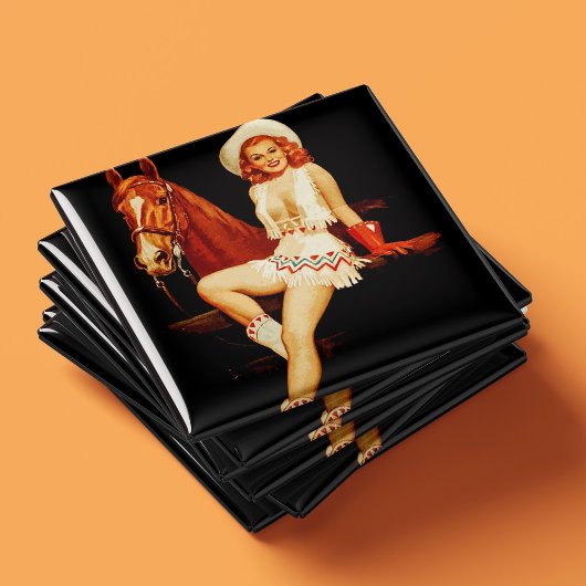 Cowgirl Pin-Up Magneet