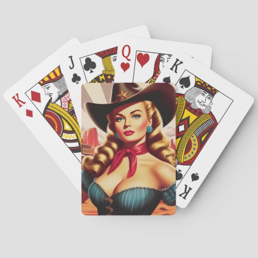 Cowgirl Pin-up Pokerkaarten (Achterkant)