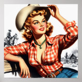  Cowgirl Pin Up Poster (Voorkant)