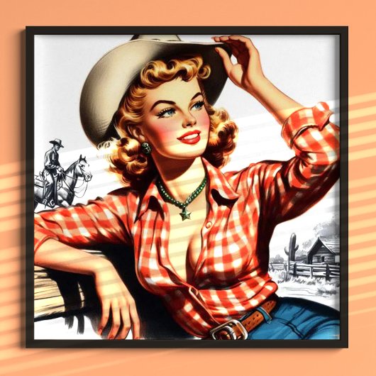  Cowgirl Pin Up Poster