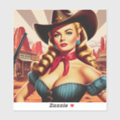  Cowgirl Pin-up Sticker (Vel)