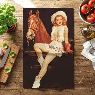 Cowgirl Pin-Up Theedoek