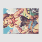  Cowgirl Pin Up Tissuepapier (Voorkant)