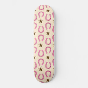 Cowgirl Pink Hoefijzer Sheriff Star Country Texas Skateboard