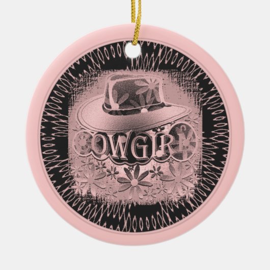 Cowgirl Pink Keramisch Ornament (Voorkant)