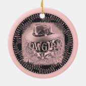 Cowgirl Pink Keramisch Ornament (Achterkant)