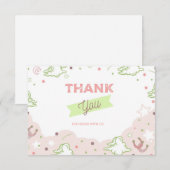 Cowgirl Premier Rodéo Anniversaire Carte de remerc (Devant / Derrière)