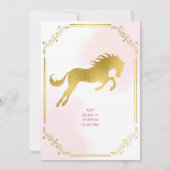 Cowgirl premier rodéo rose et or invitation d'anni (Dos)